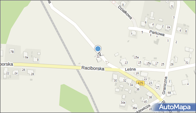 Dziergowice, Raciborska, 11, mapa Dziergowice