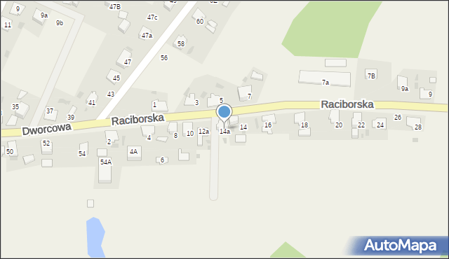 Dziergowice, Raciborska, 14a, mapa Dziergowice