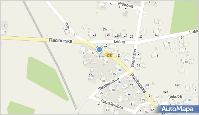 Dziergowice, Raciborska, 34, mapa Dziergowice