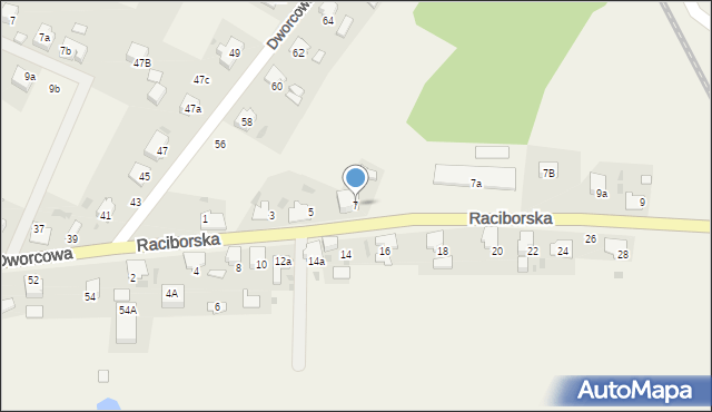 Dziergowice, Raciborska, 7, mapa Dziergowice