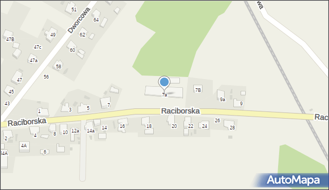 Dziergowice, Raciborska, 7a, mapa Dziergowice