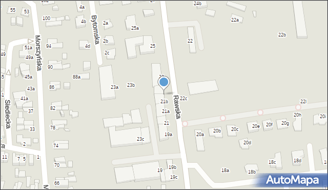 Elbląg, Rawska, 21c, mapa Elbląga