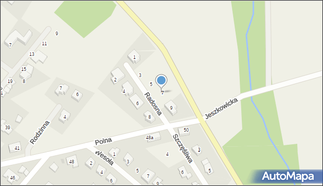 Gajków, Radosna, 7, mapa Gajków
