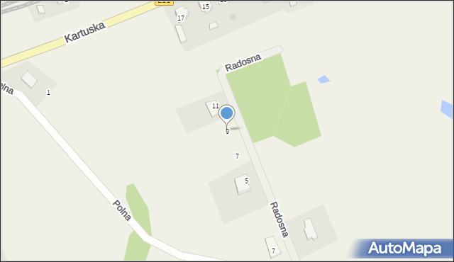 Garcz, Radosna, 9, mapa Garcz