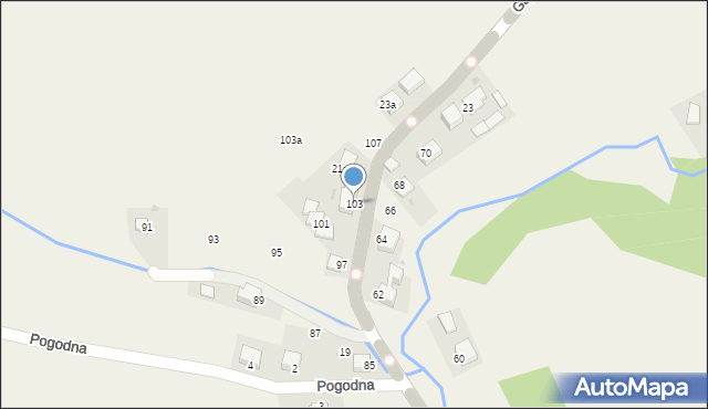 Garliczka, Radosna, 103, mapa Garliczka