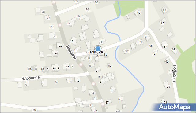 Garliczka, Radosna, 8c, mapa Garliczka