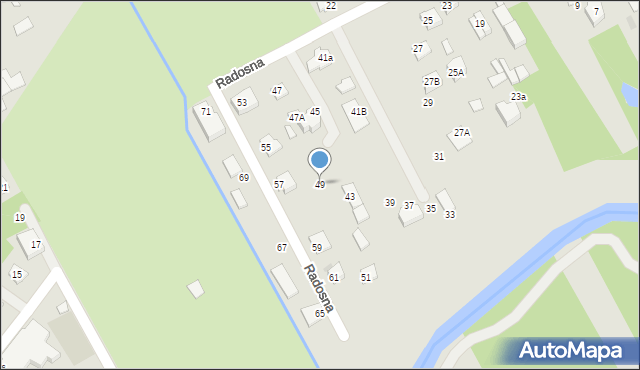 Garwolin, Radosna, 49, mapa Garwolin