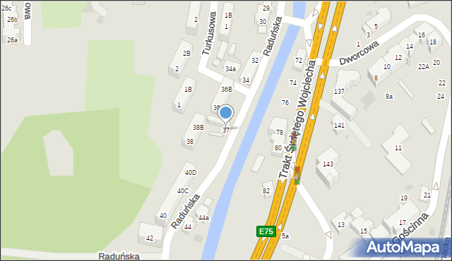 Gdańsk, Raduńska, 37, mapa Gdańska