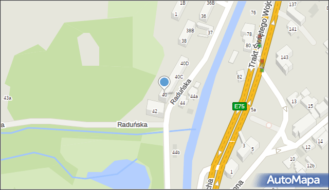 Gdańsk, Raduńska, 40, mapa Gdańska