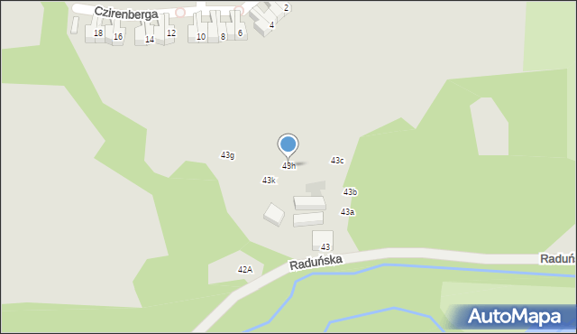 Gdańsk, Raduńska, 43h, mapa Gdańska