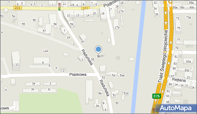 Gdańsk, Raduńska, 56, mapa Gdańska