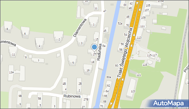 Gdańsk, Raduńska, 17, mapa Gdańska