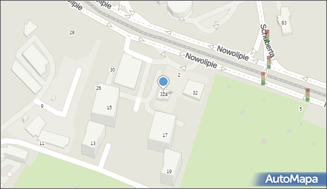 Gdańsk, Rakoczego Franciszka, 32a, mapa Gdańska