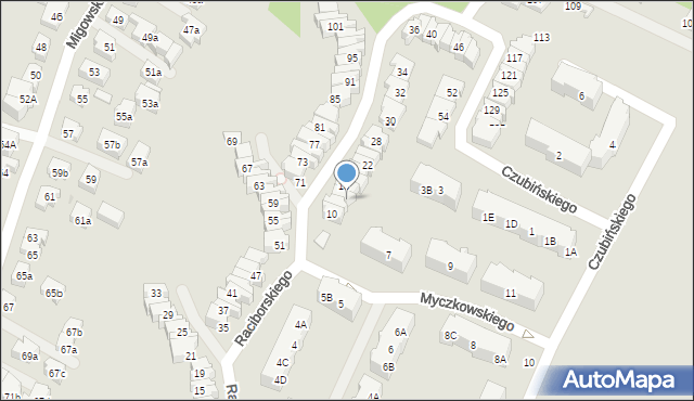 Gdańsk, Raciborskiego Mariana, prof., 14, mapa Gdańska