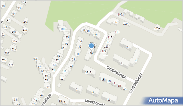 Gdańsk, Raciborskiego Mariana, prof., 54, mapa Gdańska
