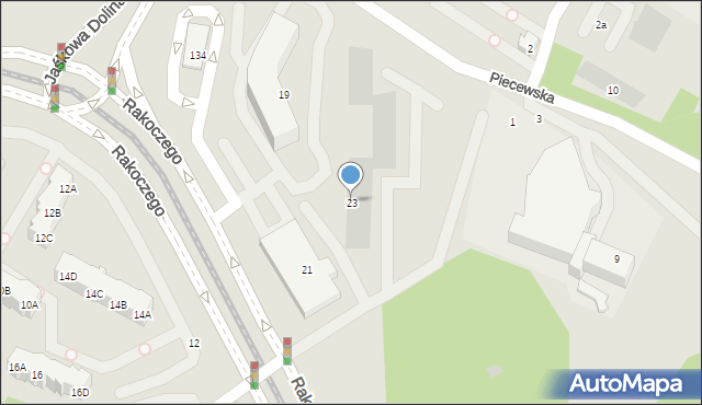 Gdańsk, Rakoczego Franciszka, 23, mapa Gdańska