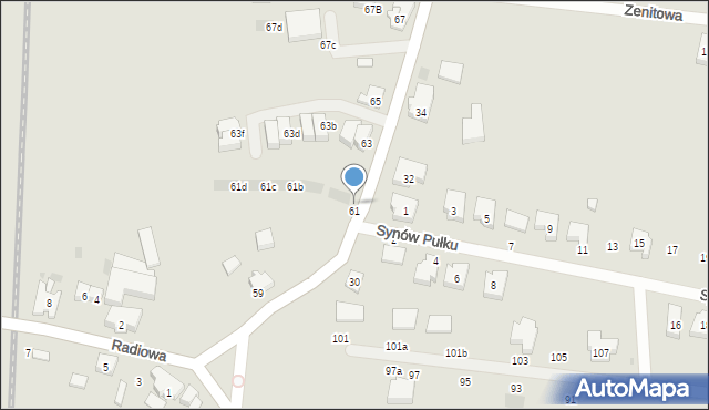 Gdańsk, Radarowa, 61a, mapa Gdańska