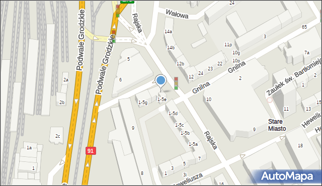 Gdańsk, Rajska, 1/5f, mapa Gdańska