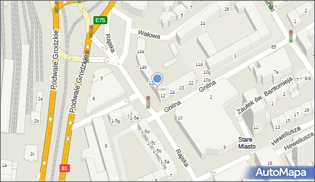 Gdańsk, Rajska, 12a, mapa Gdańska