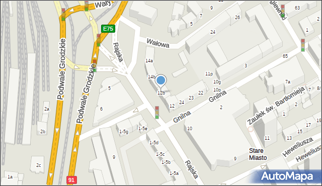 Gdańsk, Rajska, 12b, mapa Gdańska
