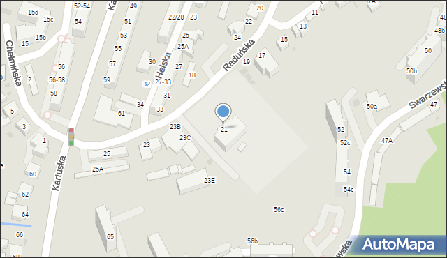 Gdynia, Raduńska, 21, mapa Gdyni