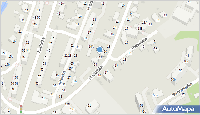 Gdynia, Raduńska, 22, mapa Gdyni