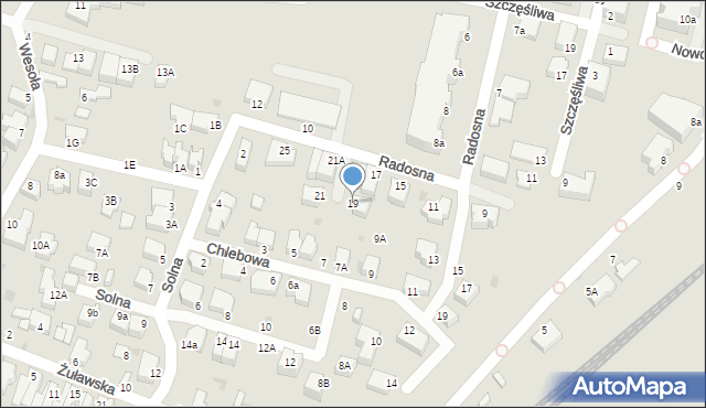 Gdynia, Radosna, 19, mapa Gdyni