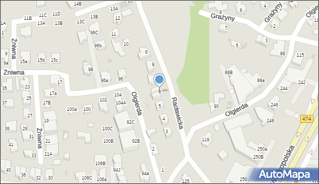 Gdynia, Racławicka, 6, mapa Gdyni