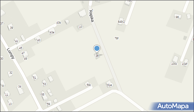 Gilowice, Rajska, 16, mapa Gilowice