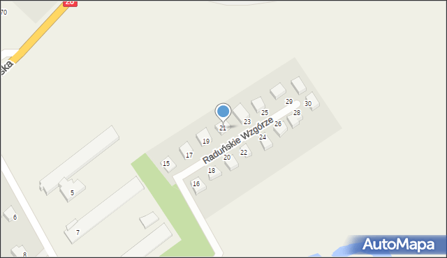 Glincz, Raduńskie Wzgórze, 21, mapa Glincz