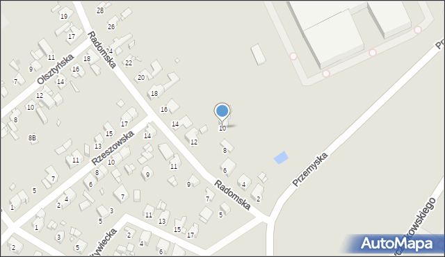 Gliwice, Radomska, 10, mapa Gliwic