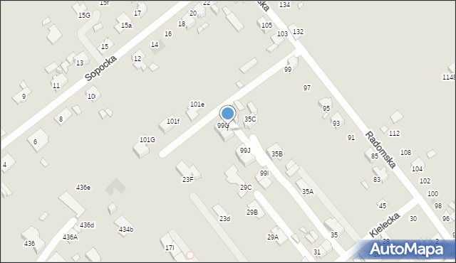 Gliwice, Radomska, 99H, mapa Gliwic