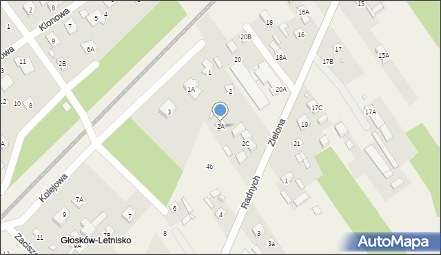Głosków, Radnych, 2A, mapa Głosków