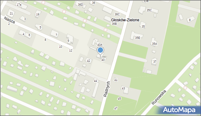 Głosków, Radnych, 40/2A, mapa Głosków