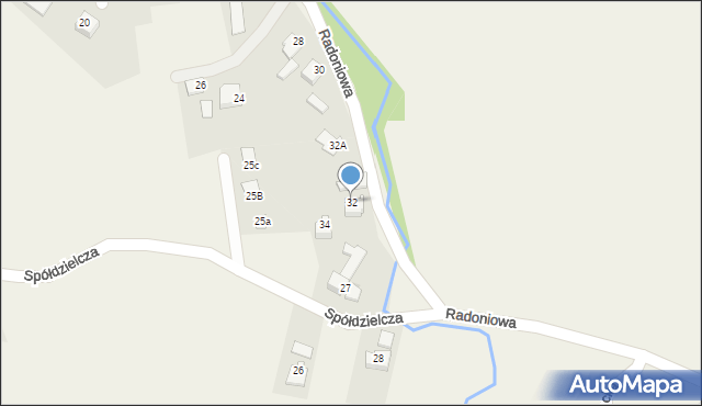 Goleszów, Radoniowa, 32, mapa Goleszów