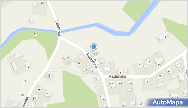 Goręczyno, Raduńska, 3, mapa Goręczyno