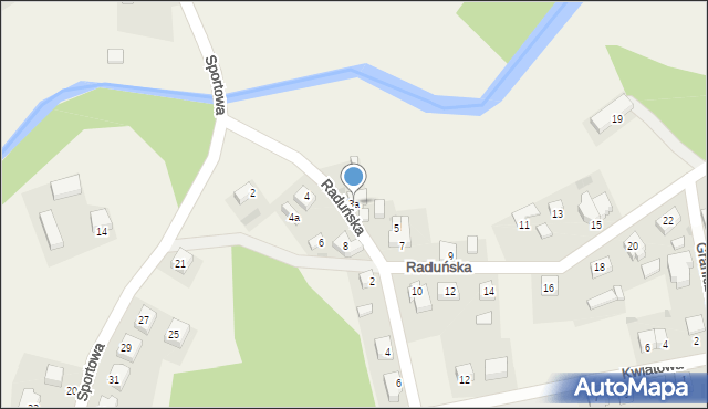 Goręczyno, Raduńska, 3a, mapa Goręczyno