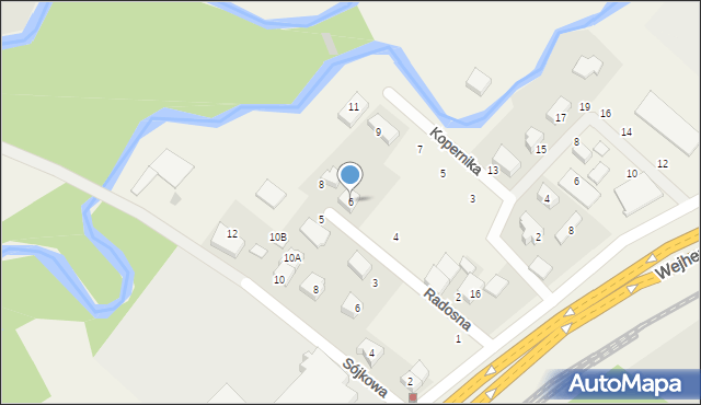 Gościcino, Radosna, 6, mapa Gościcino