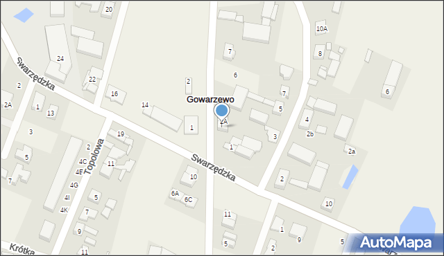 Gowarzewo, Rabowicka, 2B, mapa Gowarzewo
