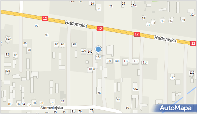 Gózd, Radomska, 104, mapa Gózd