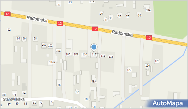 Gózd, Radomska, 112, mapa Gózd