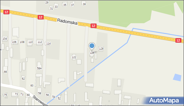 Gózd, Radomska, 126, mapa Gózd