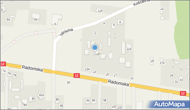 Gózd, Radomska, 13, mapa Gózd