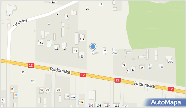 Gózd, Radomska, 23, mapa Gózd