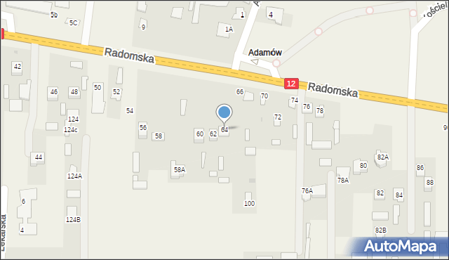 Gózd, Radomska, 64, mapa Gózd