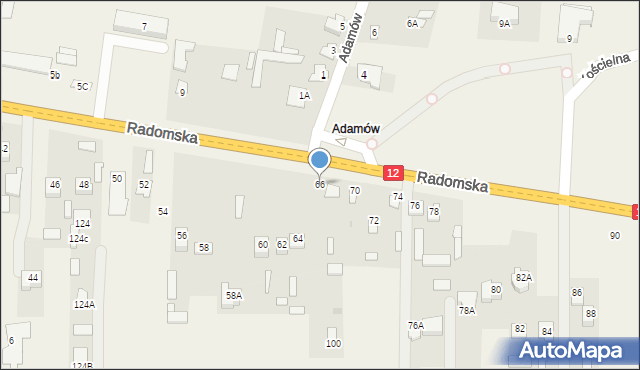 Gózd, Radomska, 66, mapa Gózd