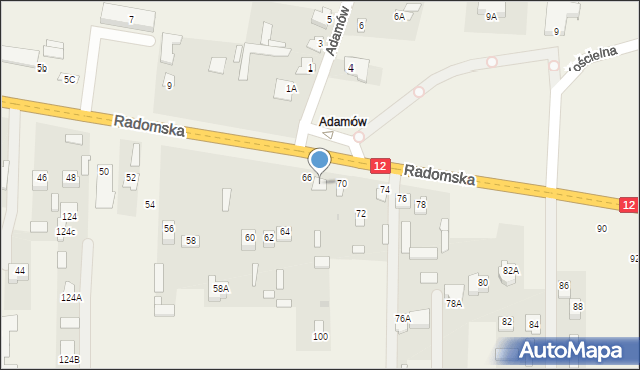 Gózd, Radomska, 68, mapa Gózd