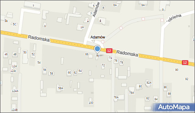 Gózd, Radomska, 70, mapa Gózd