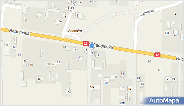 Gózd, Radomska, 76, mapa Gózd