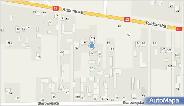 Gózd, Radomska, 82, mapa Gózd